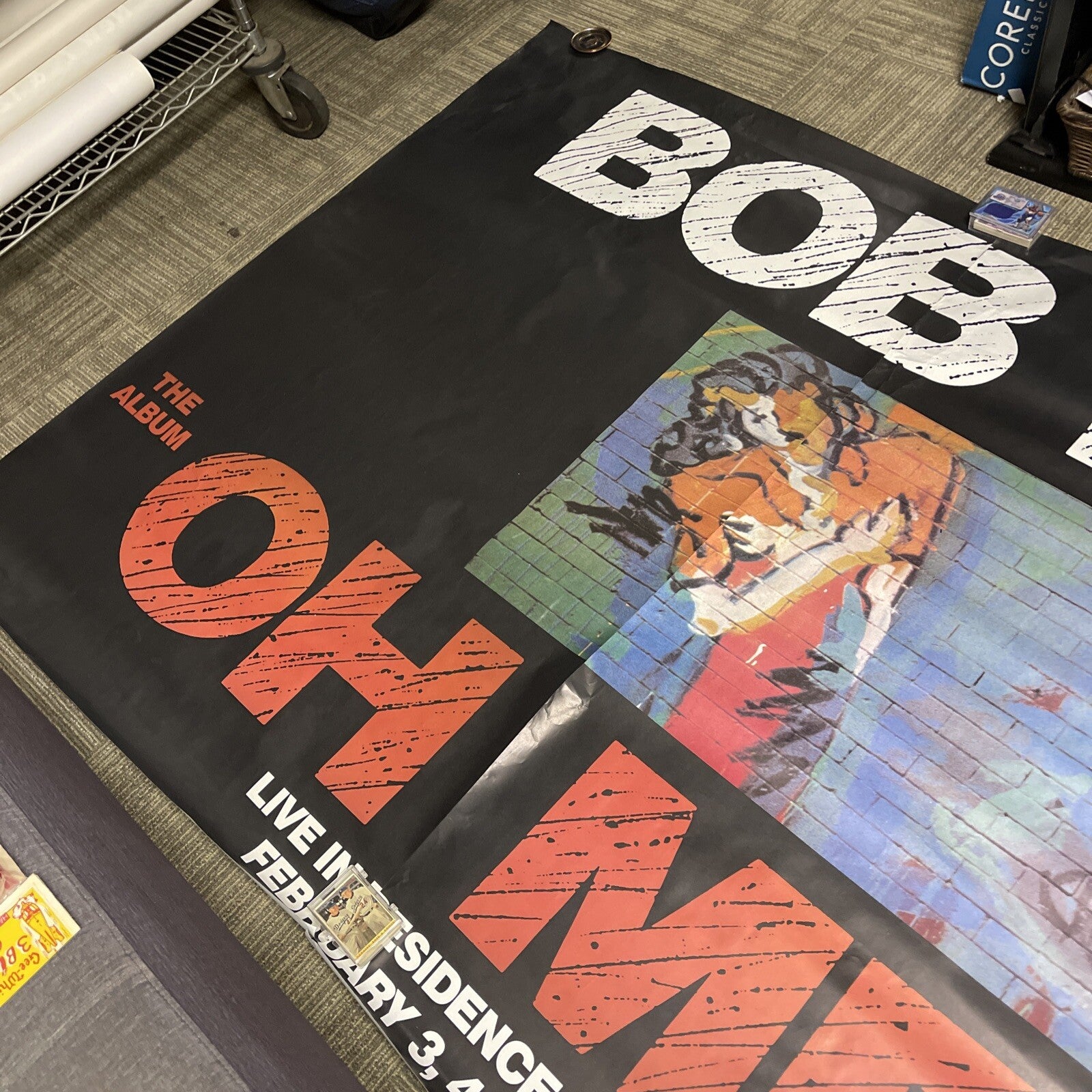 1989 Massive 3 Piece Bob Dylan Record Store Subway Promo Poster 120” X 60” Under4