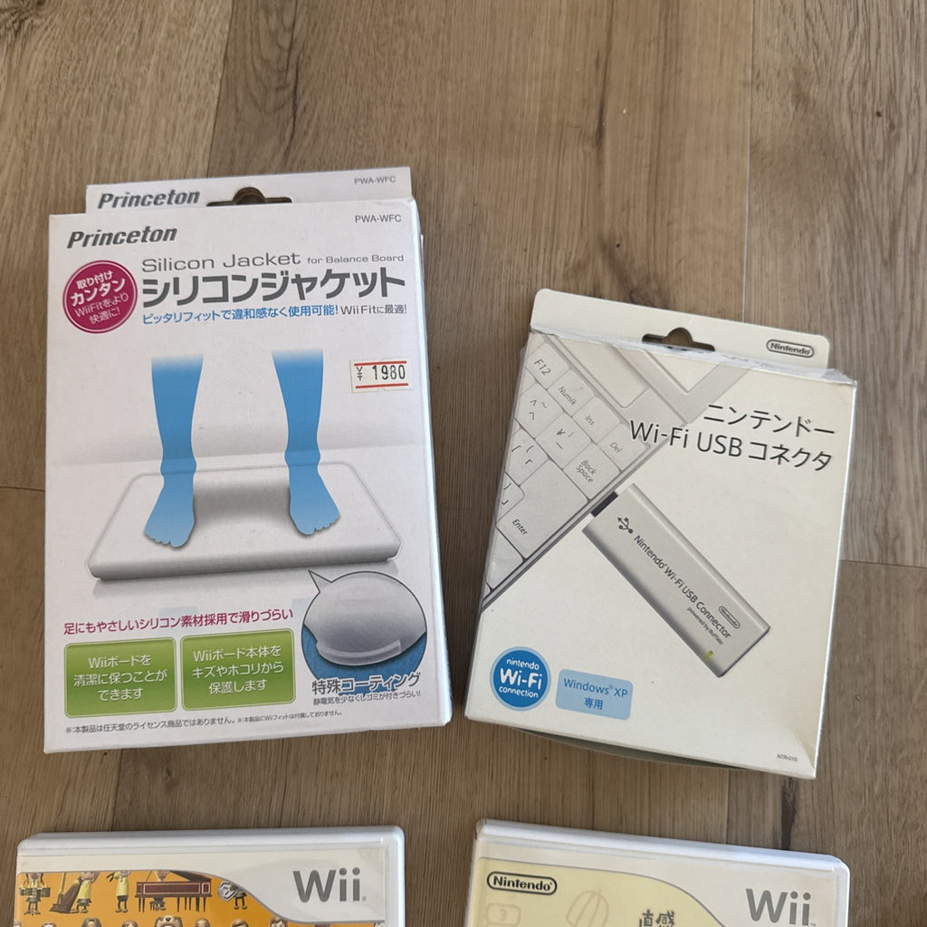 Nintendo Wii Japan Import Lot: 4 Games NIB + Wi-Fi USB Connector + Silicon Cover1