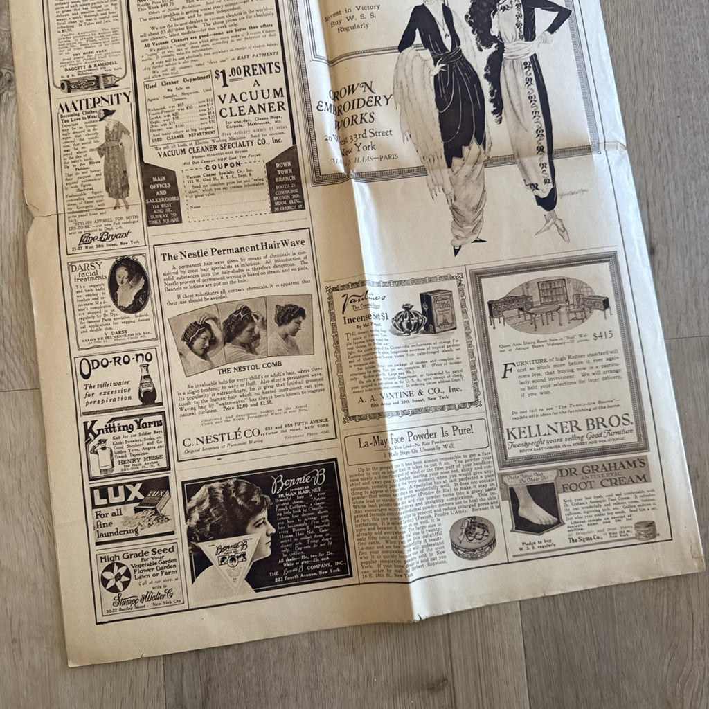 1919 antique NEW YORK TIMES rotogravure PARADE WWI SHIPS ADS FASHION7