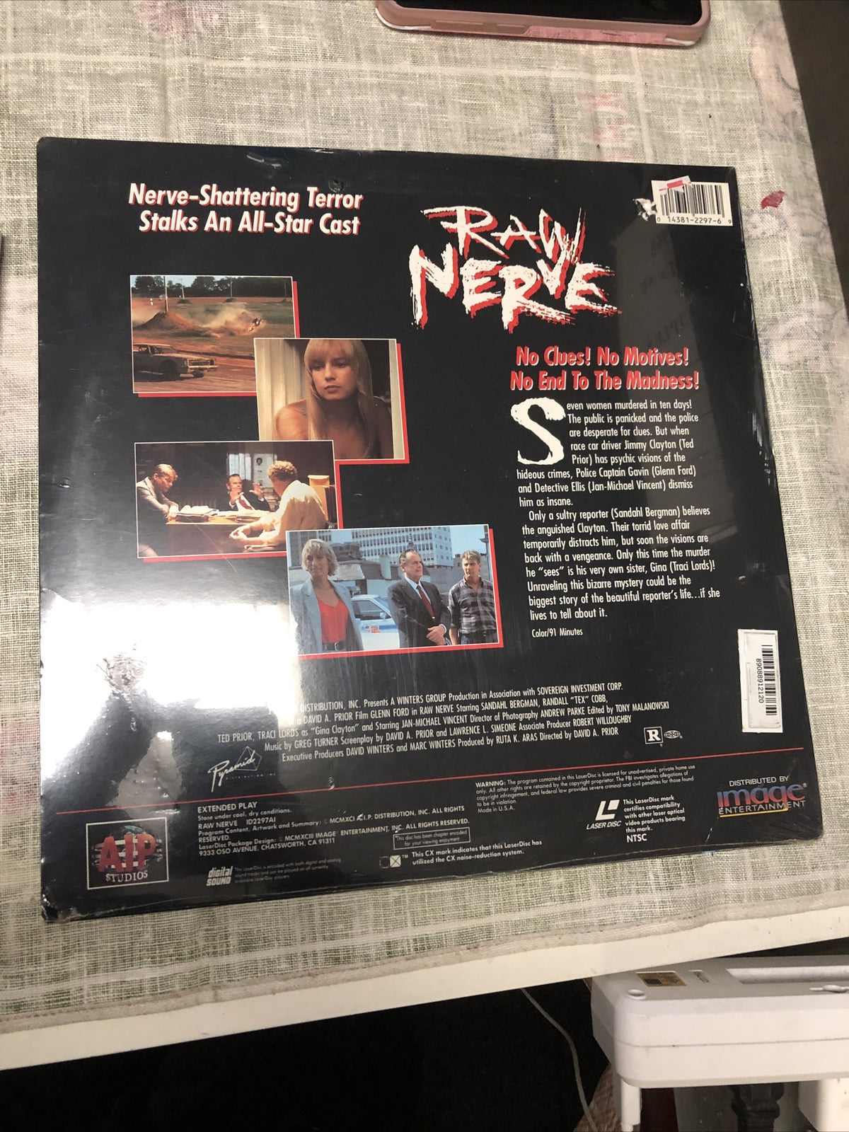 RAW NERVE LASERDISC Traci Lords Glenn Ford SEALED2