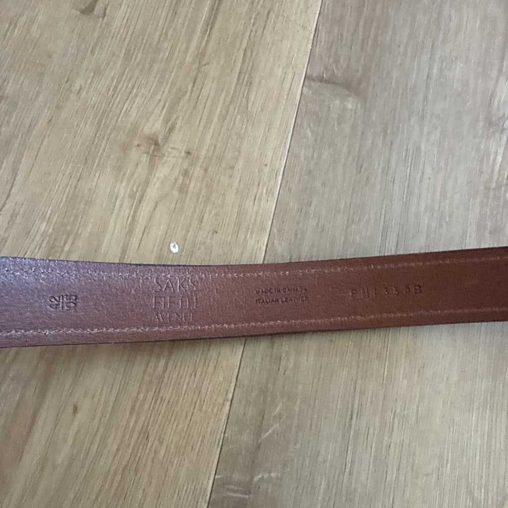 Saks Fifth Avenue Mens Brown Italian Leather Dress Belt Size 423