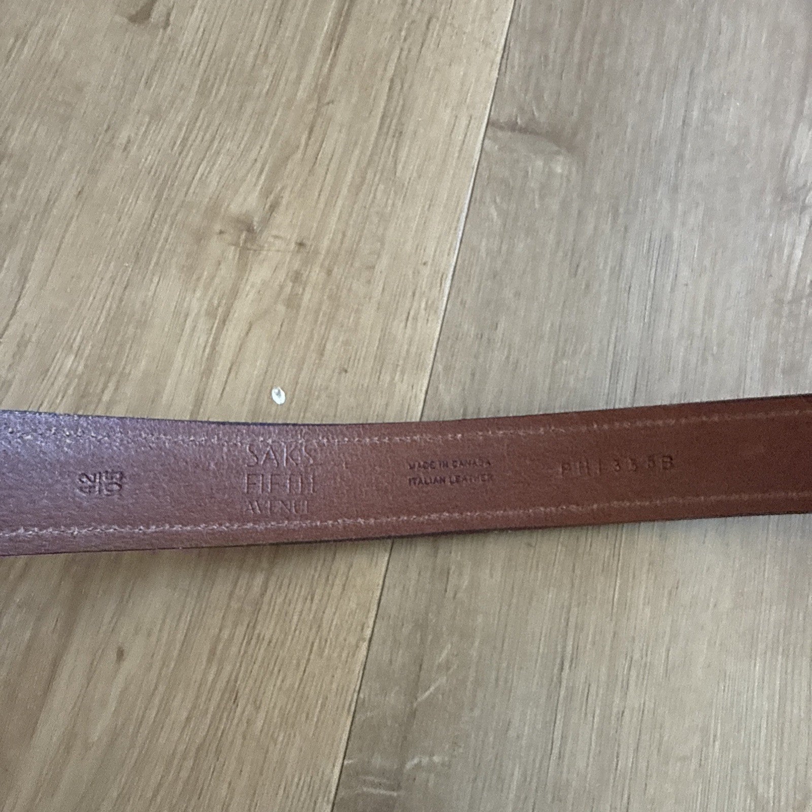 Saks Fifth Avenue Mens Brown Italian Leather Dress Belt Size 423