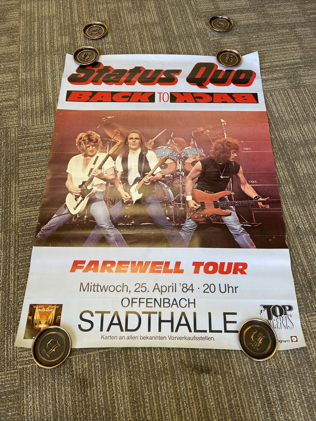 #151 1984 Status Quo Farewell Tour UK Promo POSTER 23” X 33”0