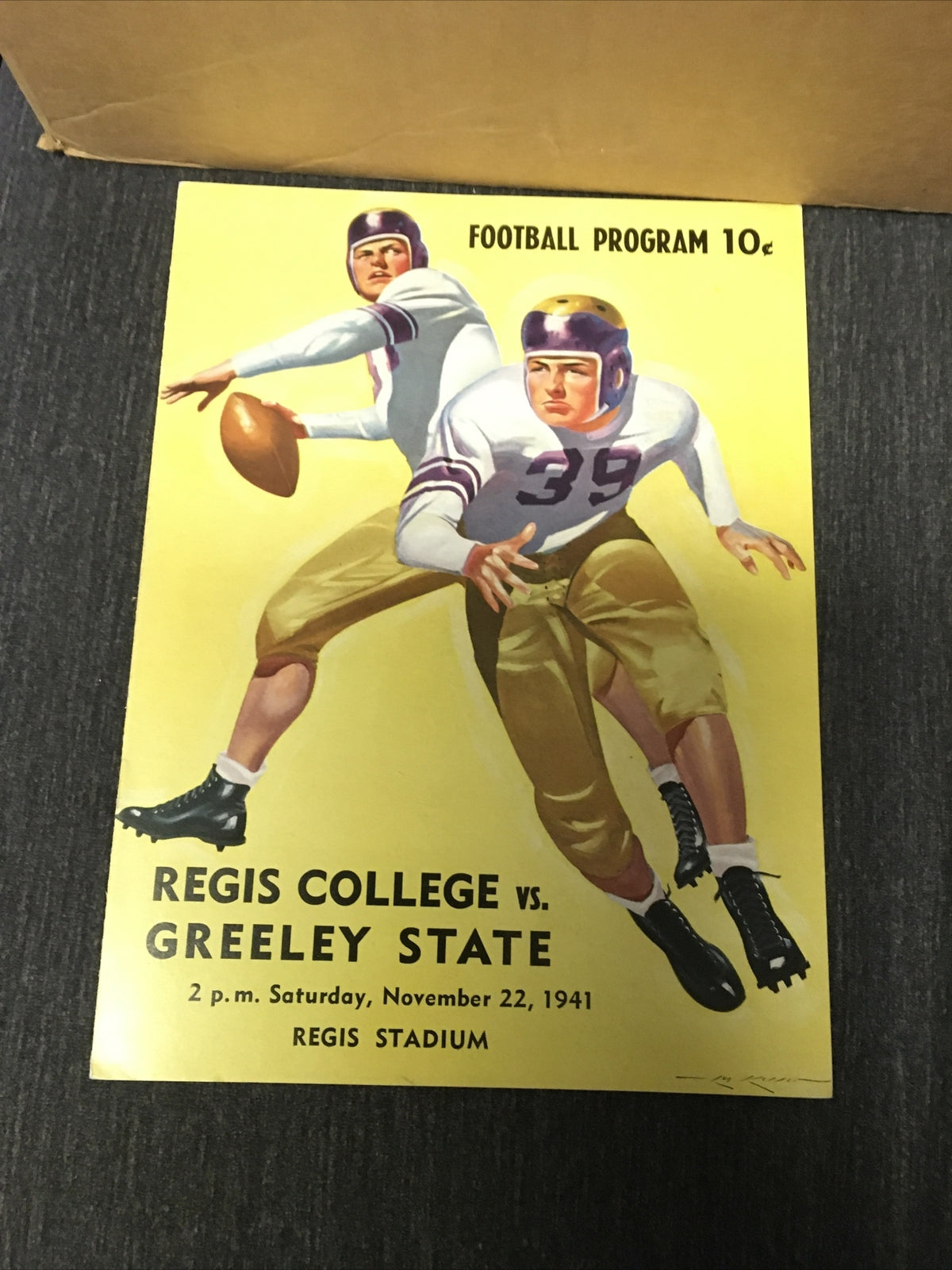 Vintage College Football Program 1941 Regis College vs Greely State Sports0