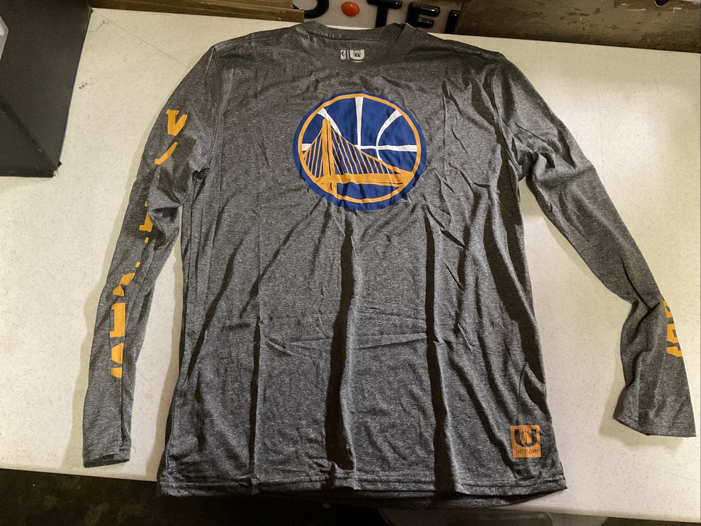 Golden State Warriors NBA Net-Dri Polyester Gray Embellished Long Sleeve SizeL 1