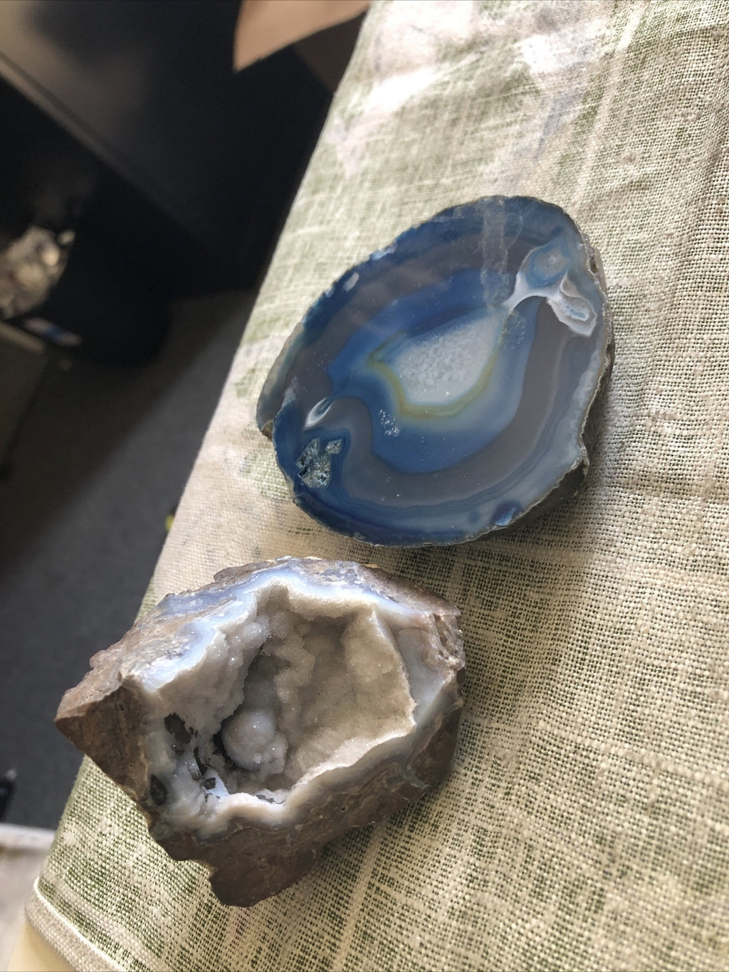 Lot Of 2 Colored Cut Rocks Made in Brazil0