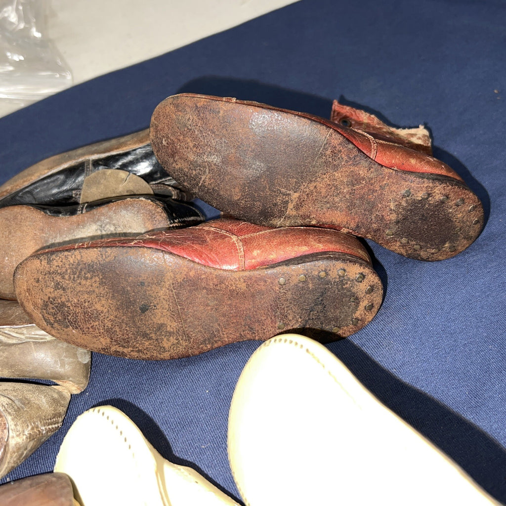 Lot of 5 Antique 1800’s Doll Shoes Various Size and Condition8