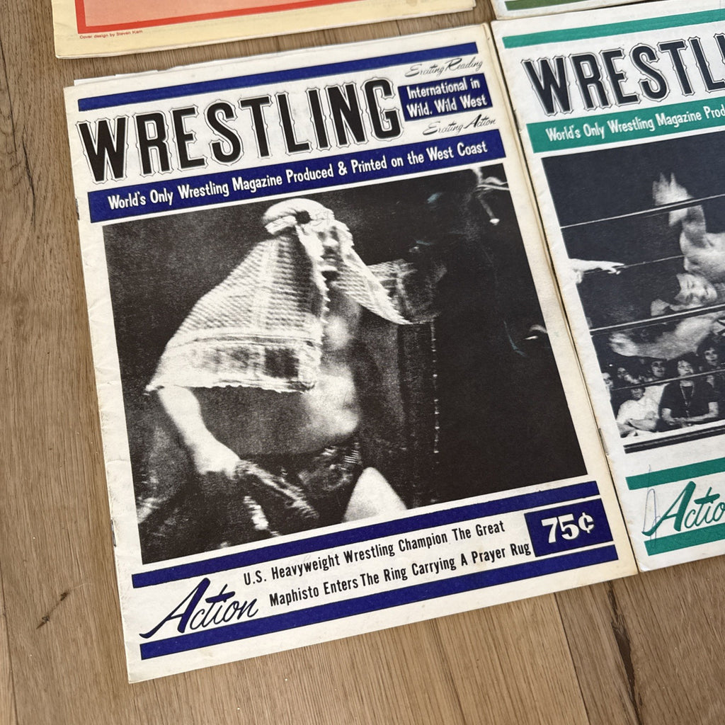 Lot of 5 Vintage 1960s-70s Wrestling Magazines Action Big Time Women Wrestlers4