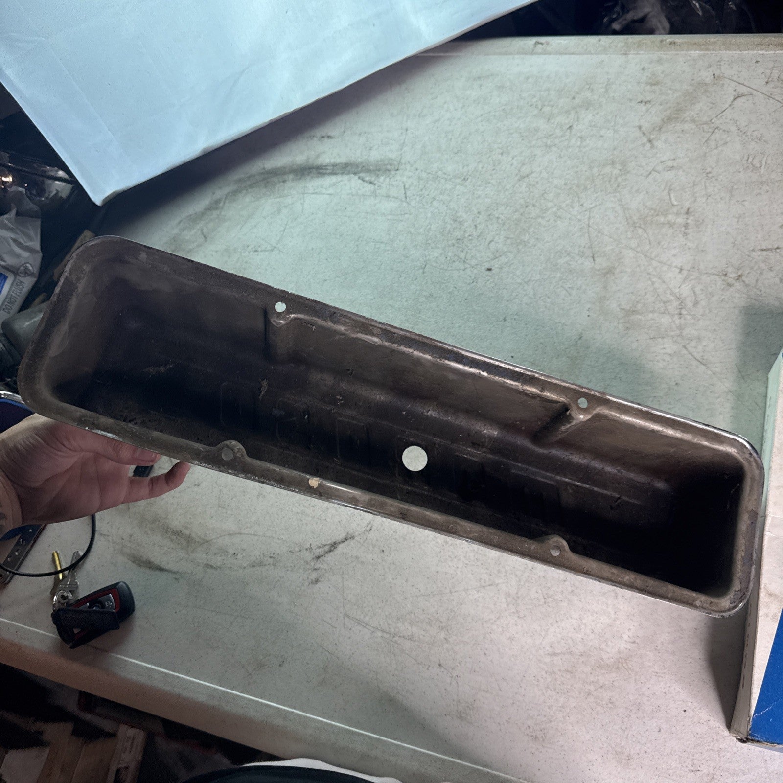 Vinyage Moroso Chrome Steel Valve Cover SCTA5