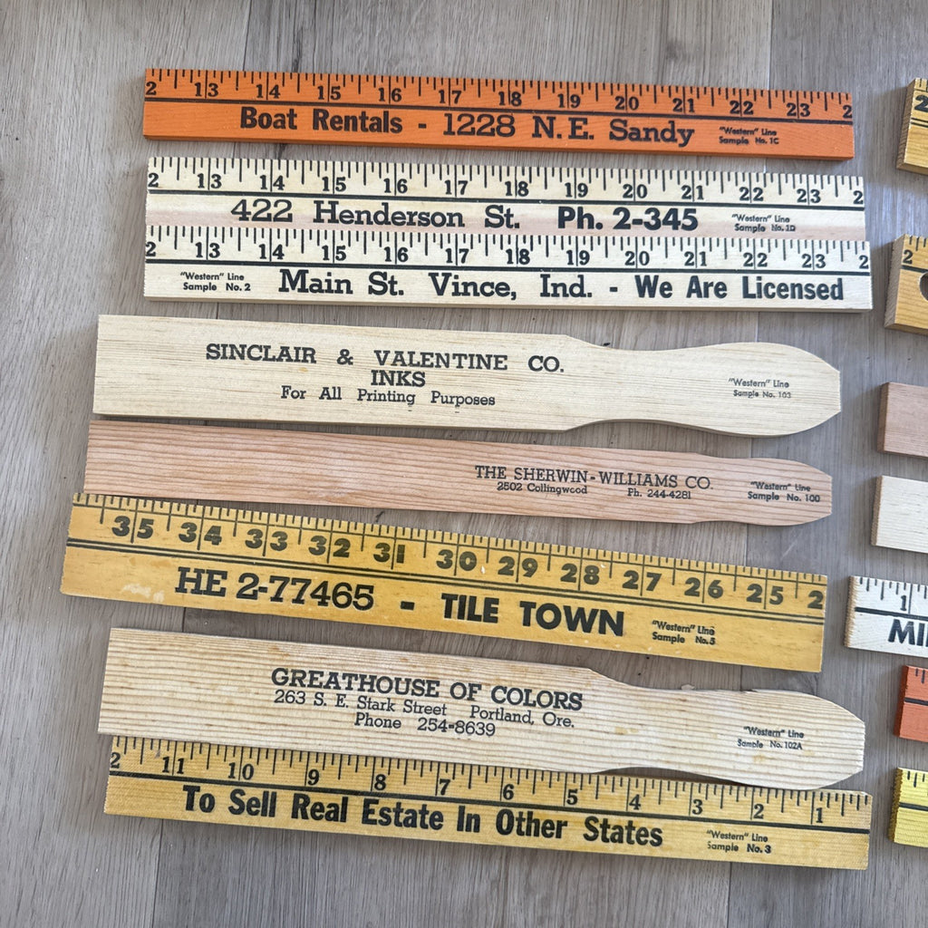 Vintage Rare Salesman Sample Advertising Yardstick Box Lot1