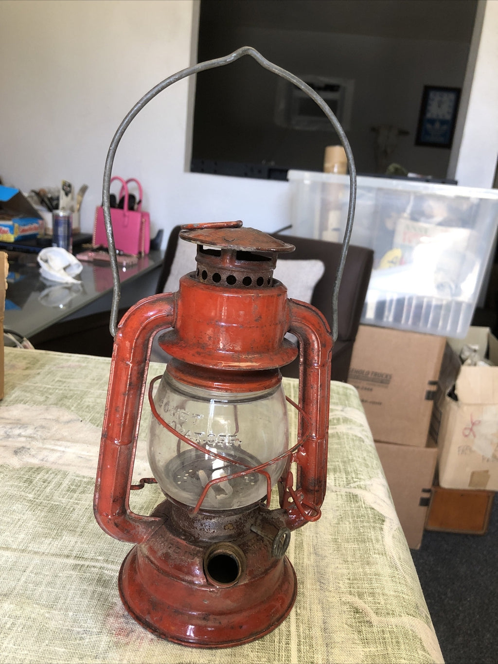 Vintage Dietz Comet Kerosene Lantern Made in USA Missing Cap0