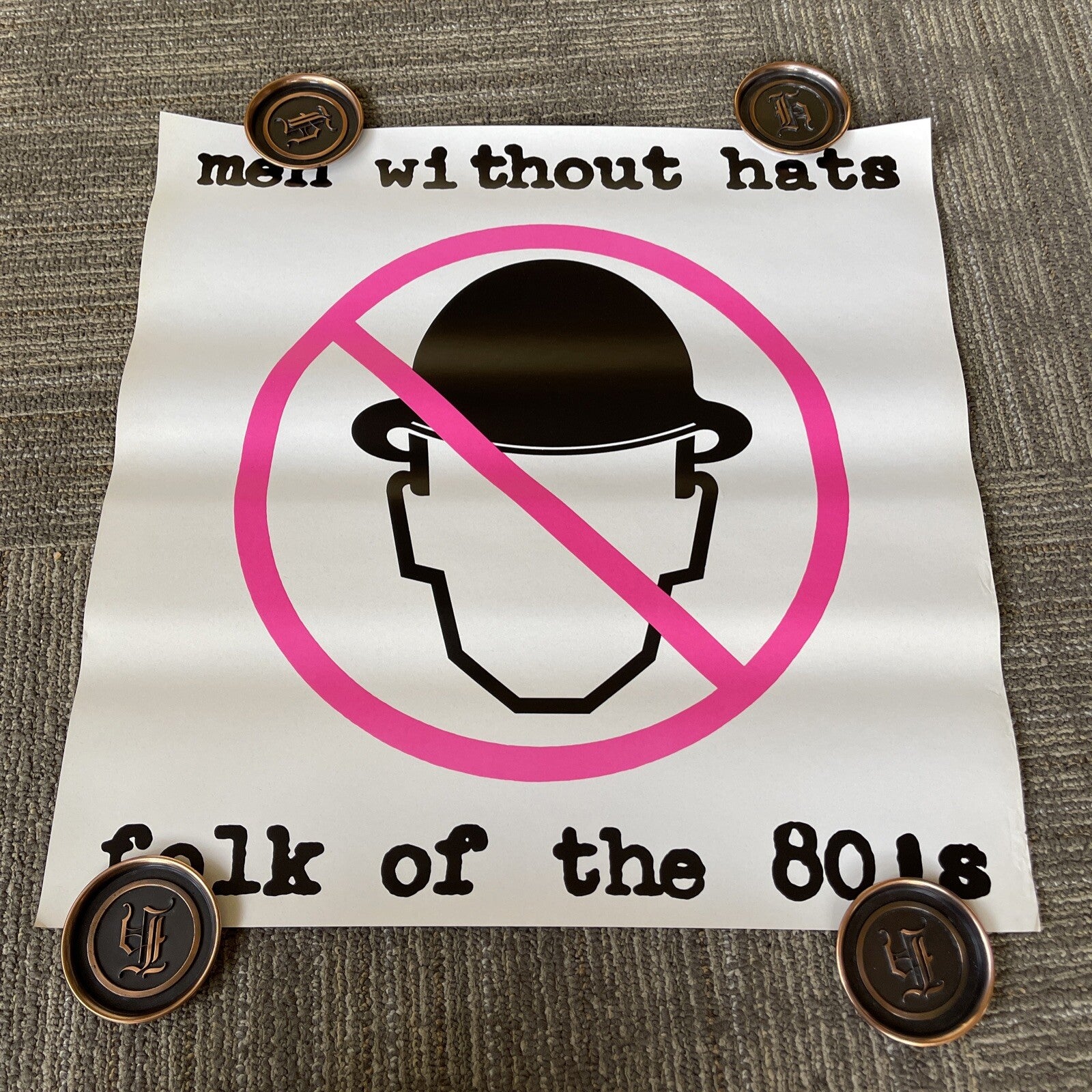 #153 1980s Men Without Hats Folk Of The 80s Record Store Promo Poster 21” X 21”0