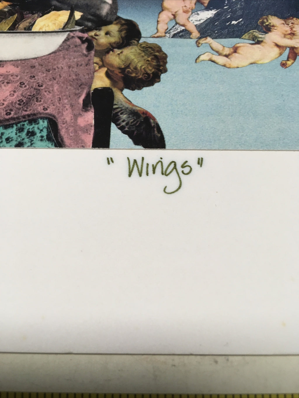1991 Artist BARRY KITE Collage Art Print “Wings” Pop Art, Satire, 14”x11”3