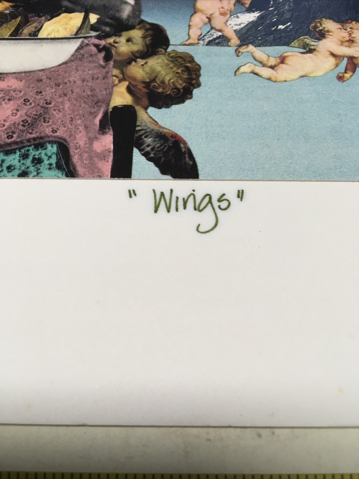 1991 Artist BARRY KITE Collage Art Print “Wings” Pop Art, Satire, 14”x11”3