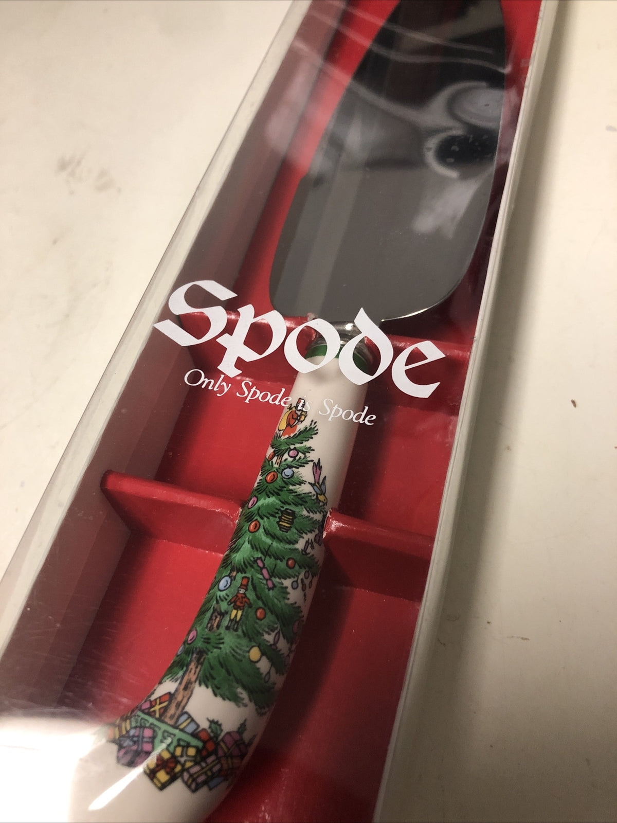 Vintage SPODE Christmas Tree Cake Slice Server Utensil Pastry Server 1