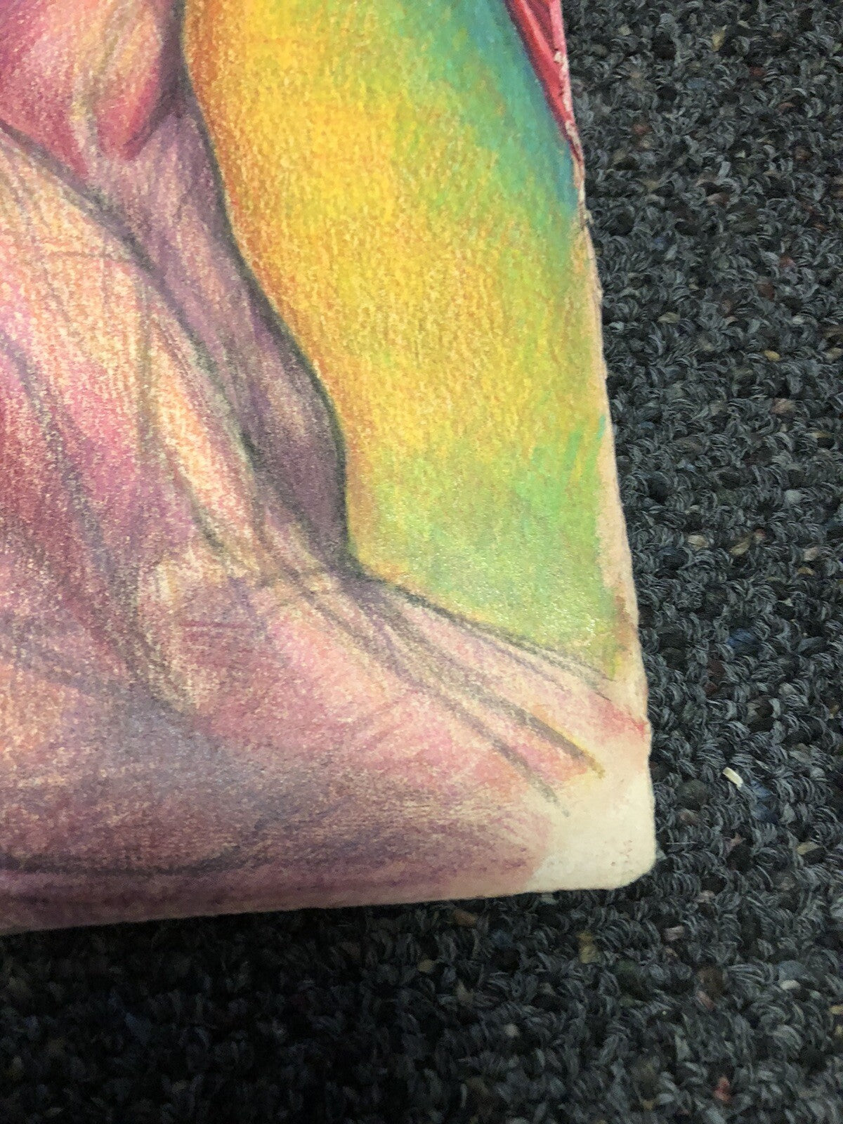 Vintage 1980 Original Art Vibrant Pastel By Tim Echols SIGNED Surrealism 28”x22”2