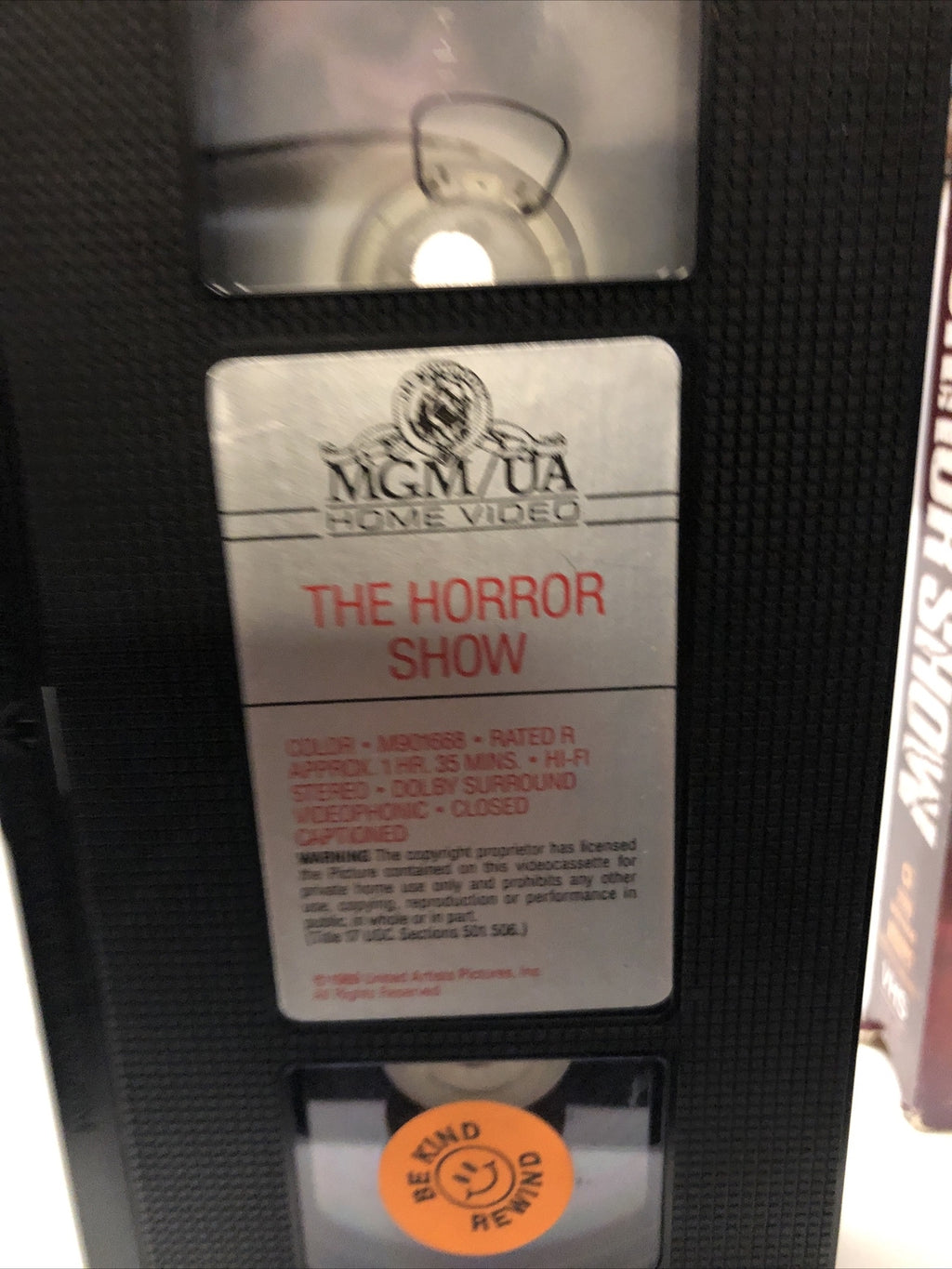 Cult Horror Film The Horror Show Cassette VHS 1989 Thriller Flick Movie B List3