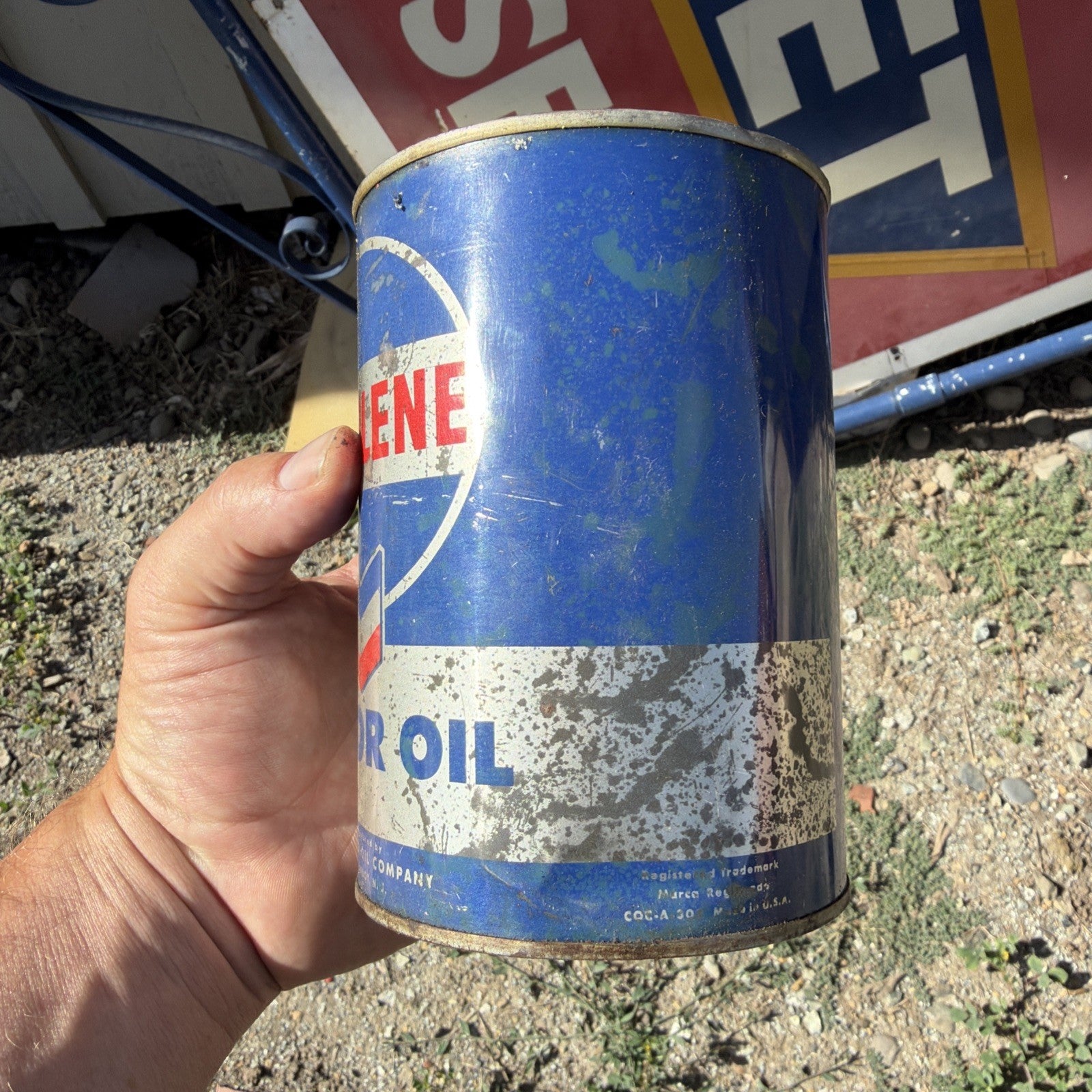 Early ZEROLENE Motor Oil Quart Can California Oil Co. Barn Find RPM Chevron1