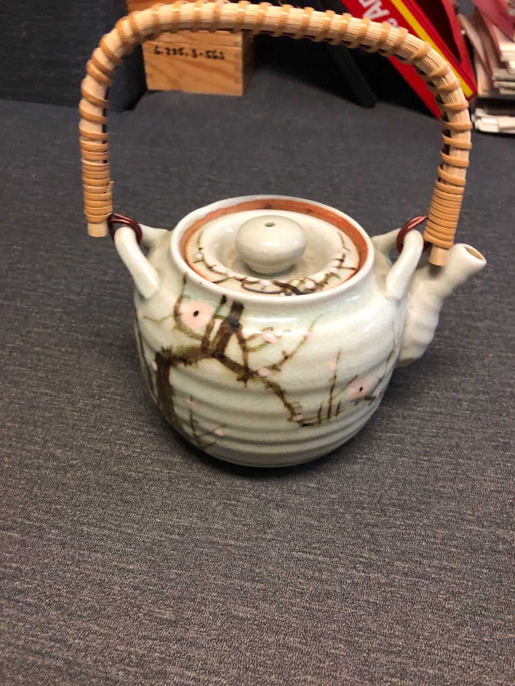 NEW W HOLDER  JAPANESE TEA POT BAMBOO FLORAL JAPAN1