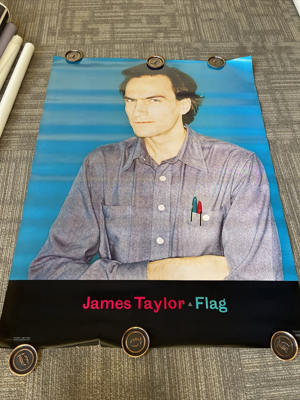 #84 1979 James Taylor Record Store Promo Poster Flag 48” X 36”0