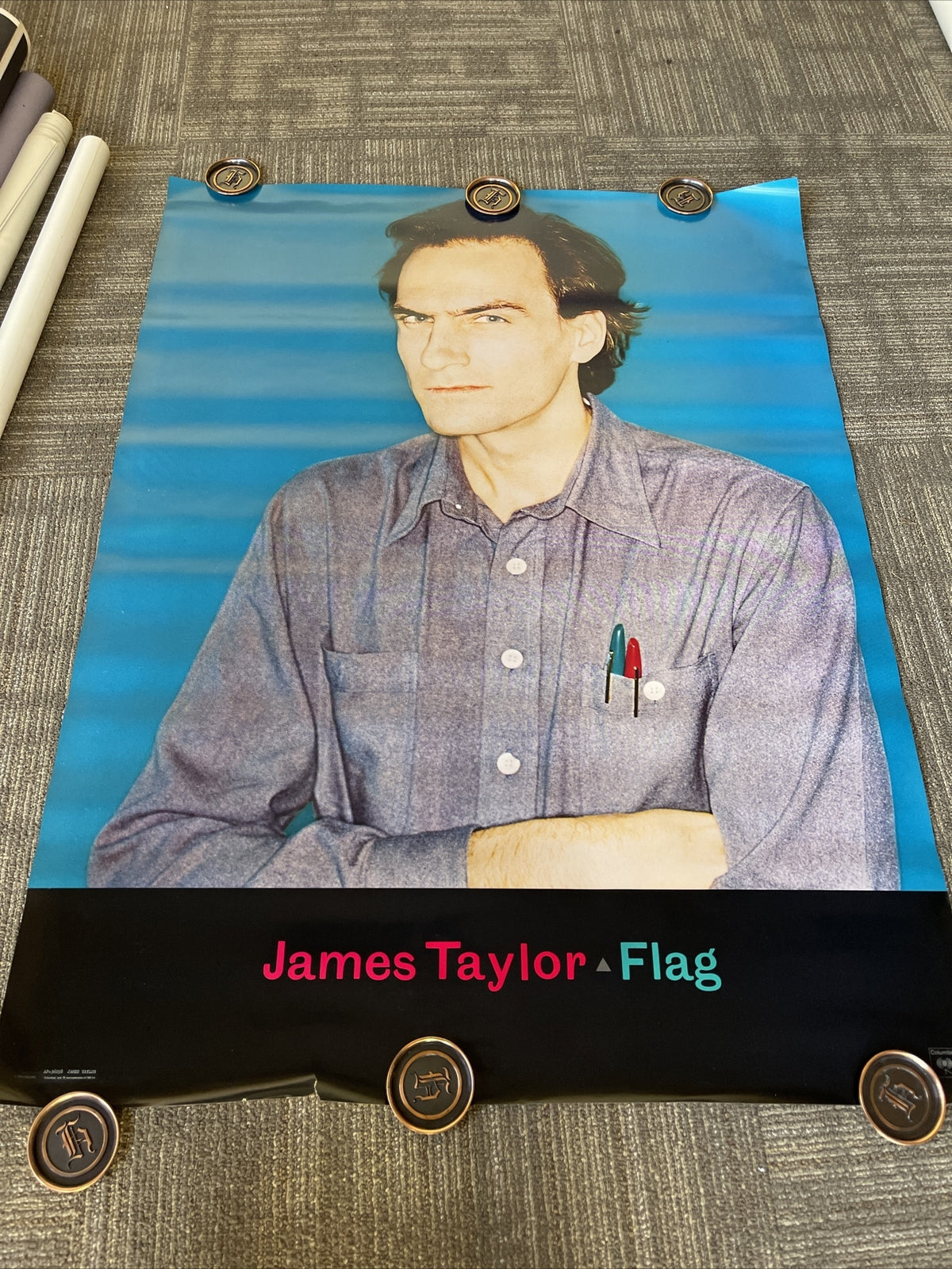 #84 1979 James Taylor Record Store Promo Poster Flag 48” X 36”0