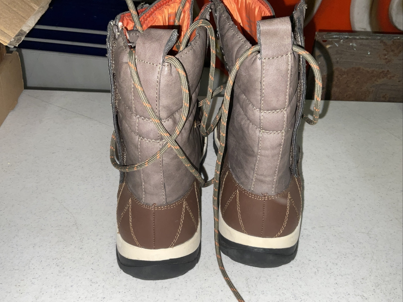 Calvin Klein Jeans BOOT Size 11.5 M Brown  leather lace-up NEW4
