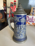 Large Antique Salt-Glazed 1L German Beer Stein Mug #1084 Cobalt Mug0