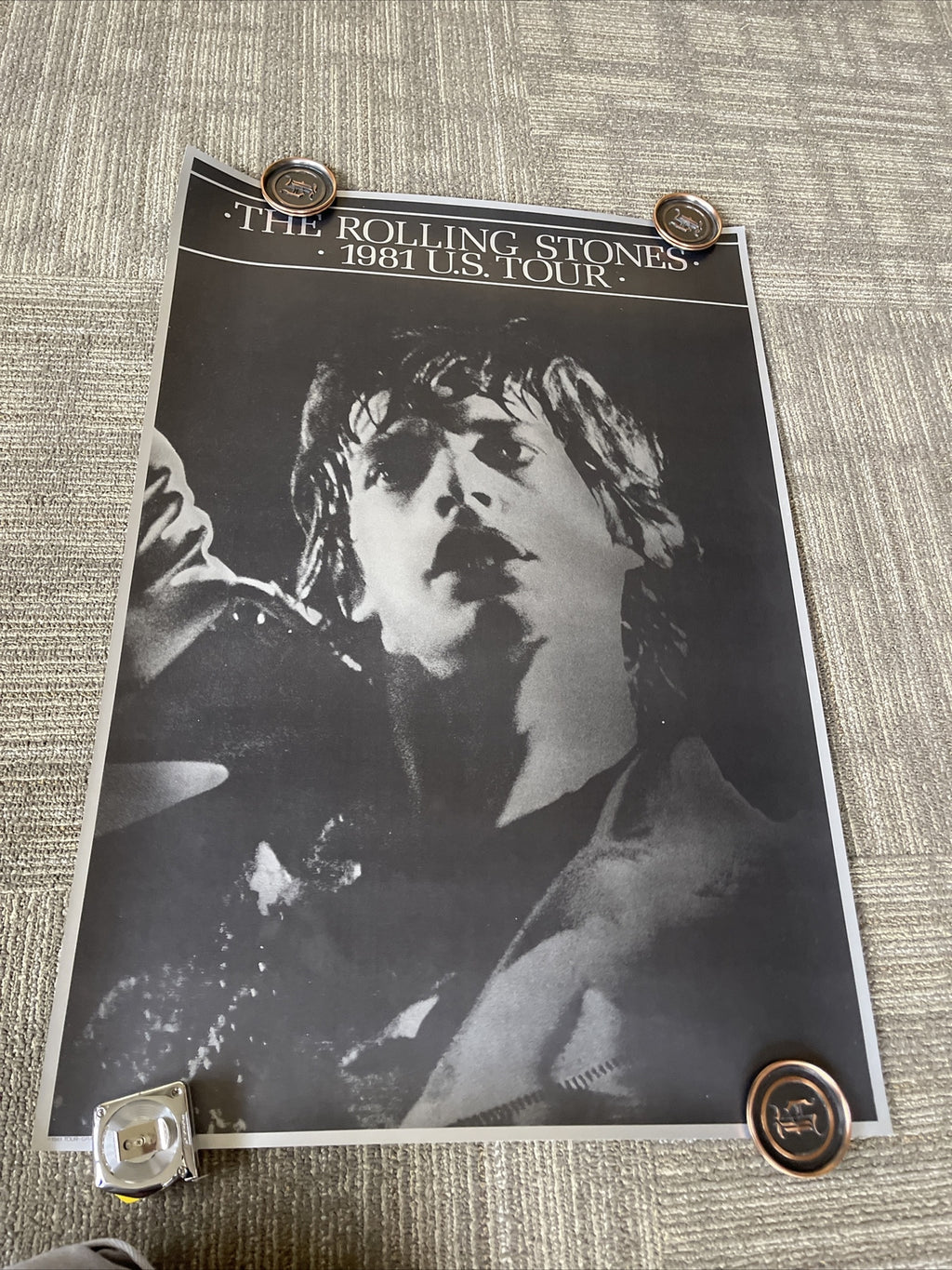 #151 The Rolling Stones 1981 US Tour Record Store Promo Poster Clean!0