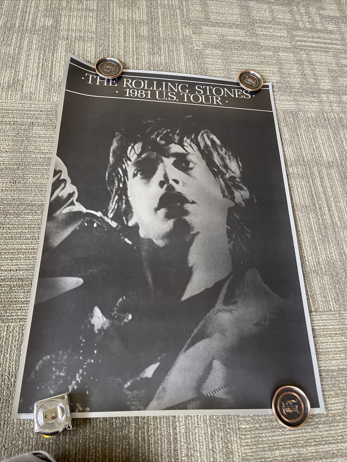 #151 The Rolling Stones 1981 US Tour Record Store Promo Poster Clean!0