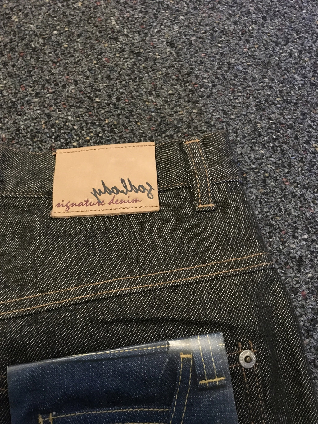 Nos Vintage Godbody Hip Hop Logo Blue Denim Jeans Sz  90's POP Hip Hop Baggy5