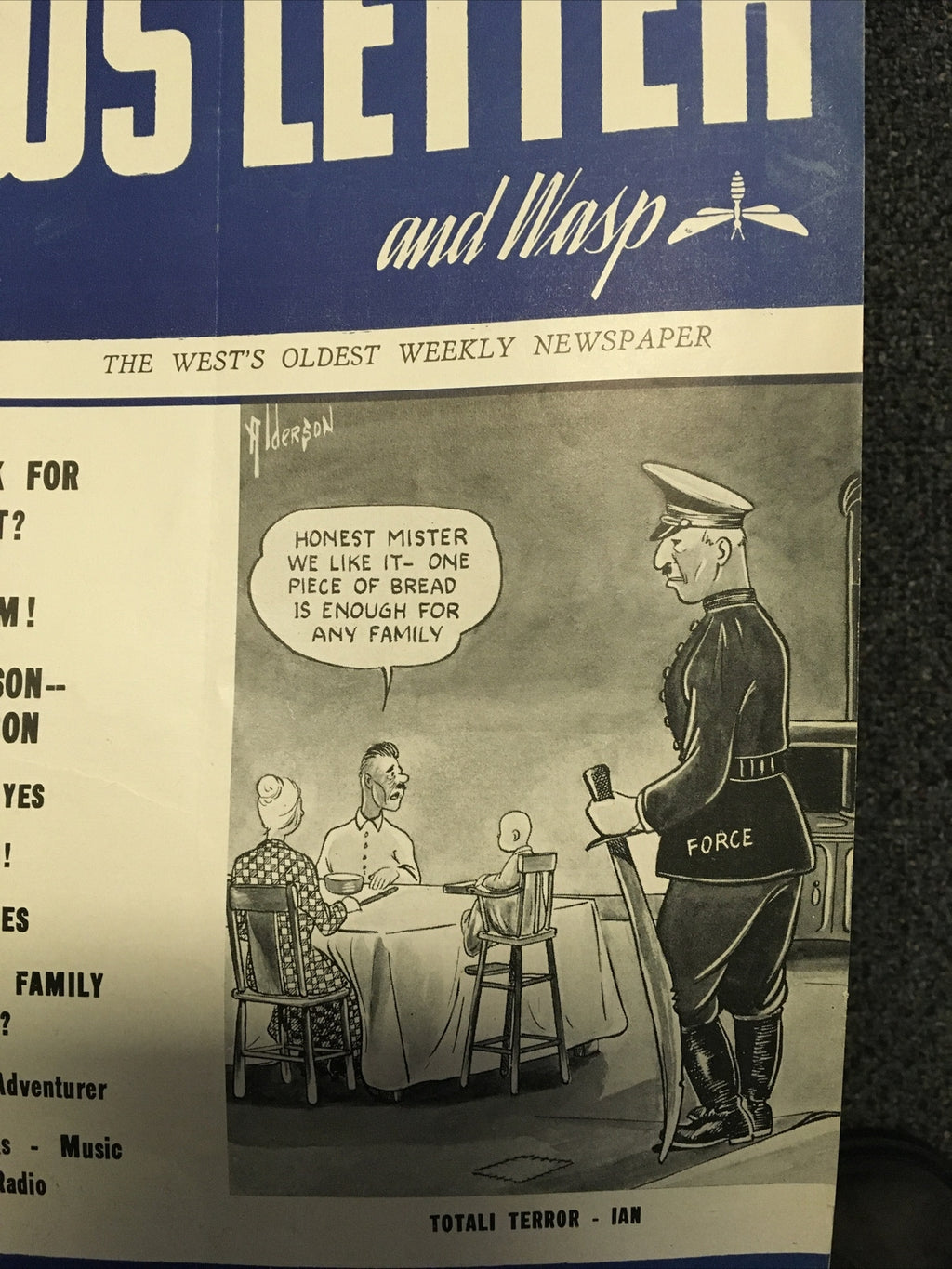 Vintage: News Letter And Wasp 1940 SF Oldest Weekly Paper Historic1