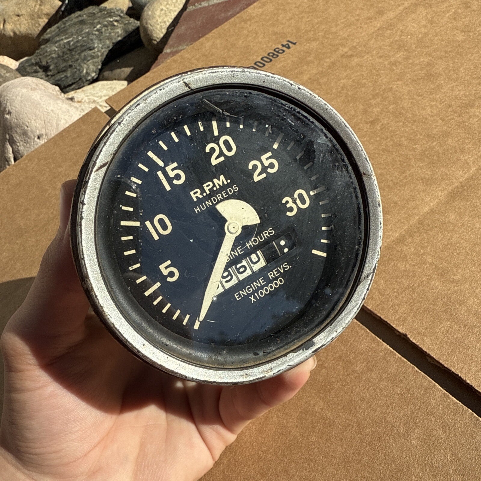 Vintage 3500 RPM Tachometer and Engine Hour Counter6