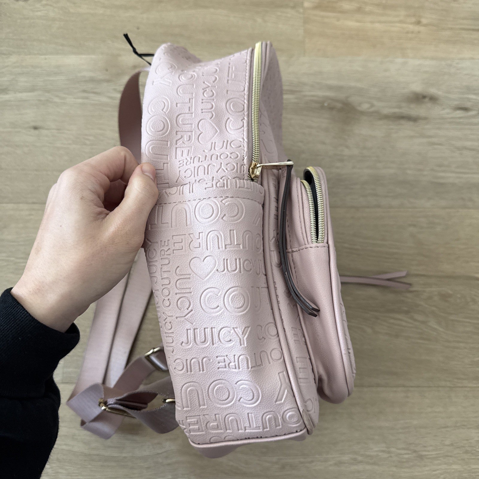 Juicy Couture Pink and Gold Word Search Backpack2