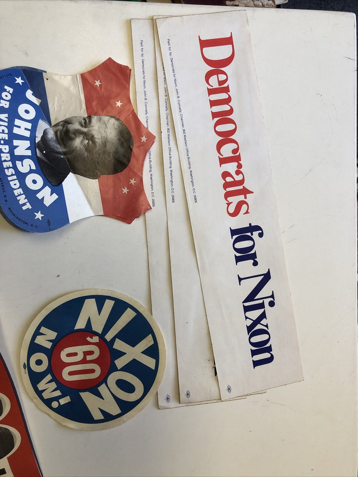 Lot 8: JFK Kennedy Nixon Rockefeller sticker for president Political Memorabilia5