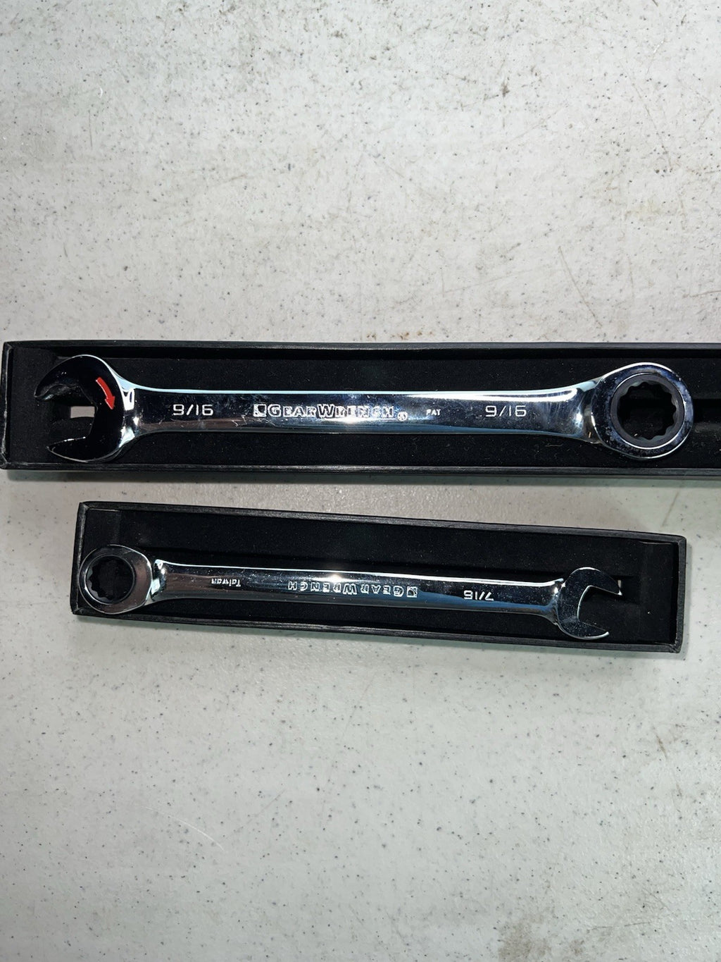 GEARWRENCH 9/16" & 7/16" SAE Ratcheting Combo Wrenches Chrome USA0