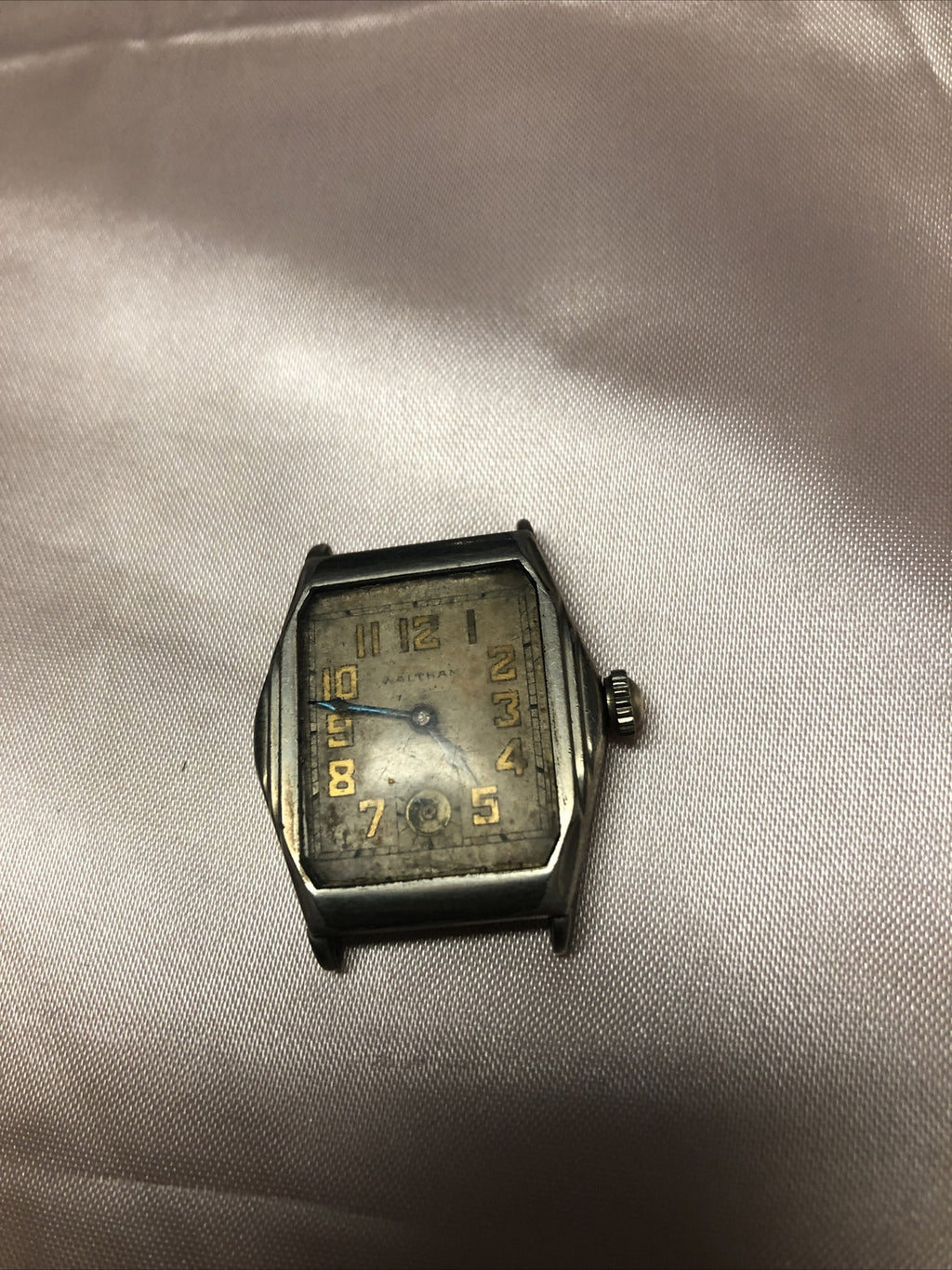 Vintage Waltham Wristwatch Mens Art Deco For Parts Or Repair Not Running No Band0
