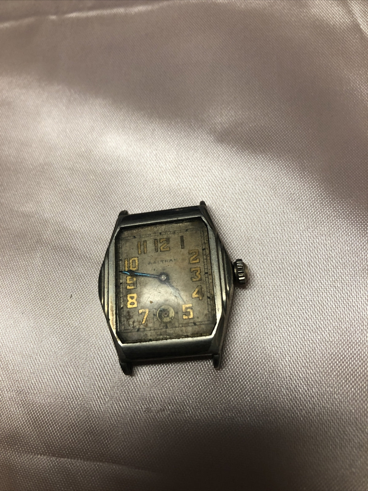 Vintage Waltham Wristwatch Mens Art Deco For Parts Or Repair Not Running No Band0