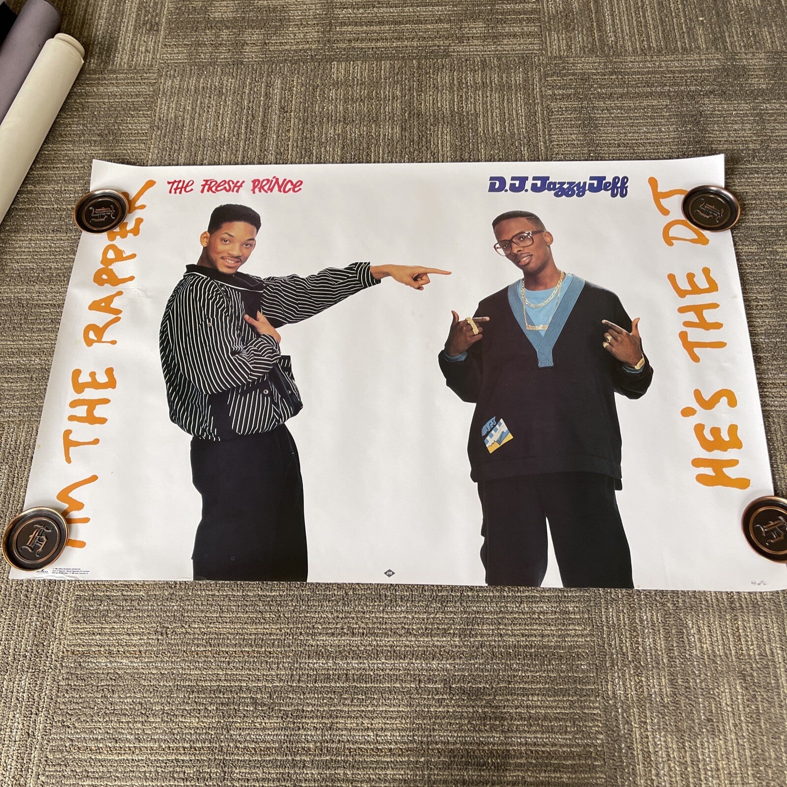 #154 1988 Will Smith Fresh Prince DJ Jazzy Jeff Record Store Promo Poster 24x36”0