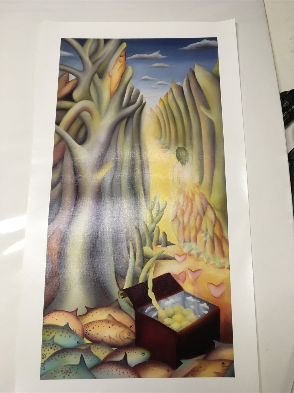 Wall Art Oil Painting Print Surrealist Fishes Women Desert Frida Kahlo Style1