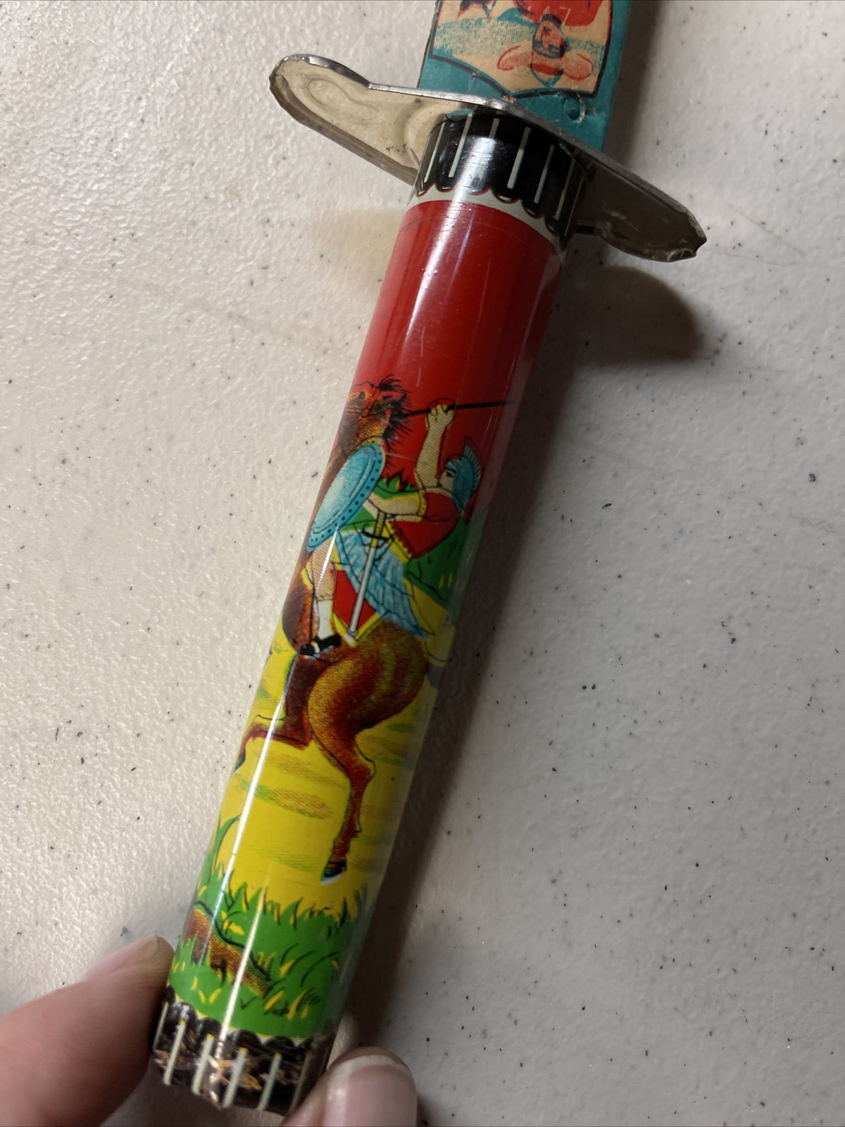 7 NOS SCARCE TIN LITHO Short Sword FRICTION Toy 50'S  JAPAN PRESSED STEEL1
