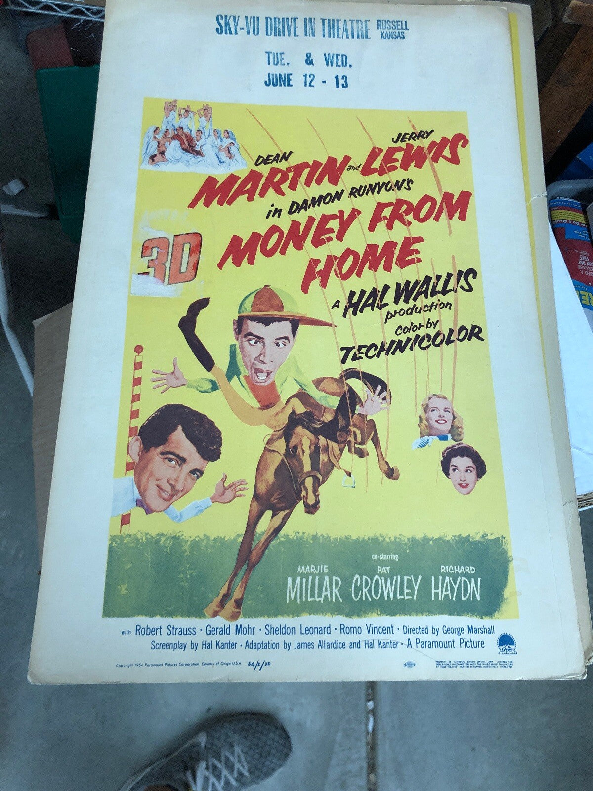 Money From Home Jerry Lewis Dean Martin  Original Movie Poster 1954 Russell KS0