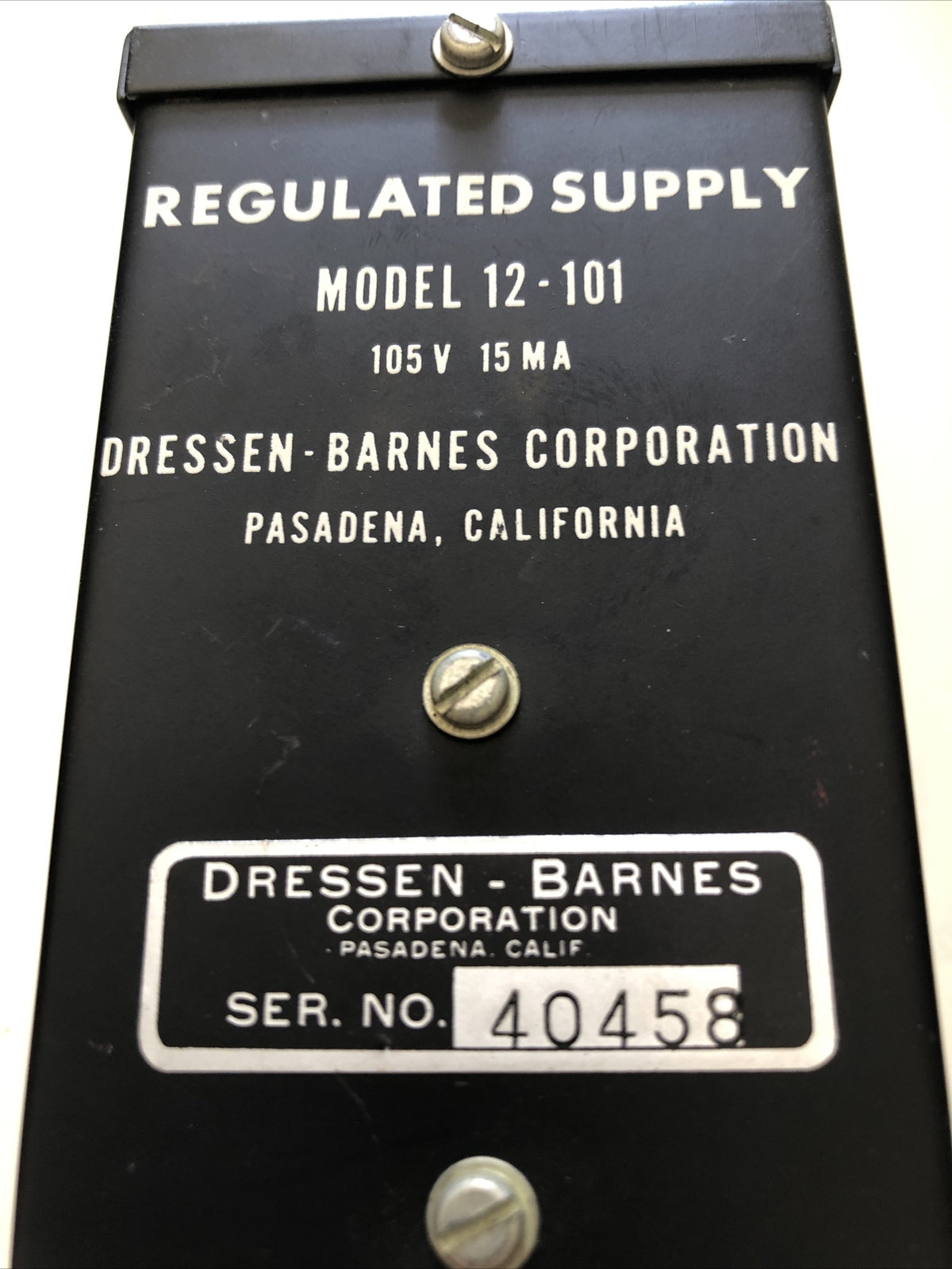 Dressen-Barnes Regulated Supply Model 12-1011