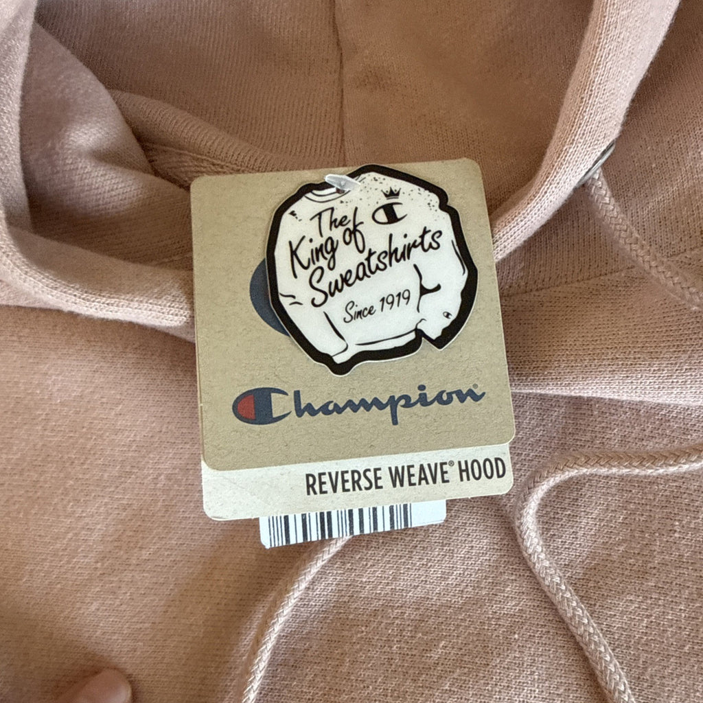 Champion Reverse Weave Hoodie Pink Blush Embroidered Logo Men’s XL3