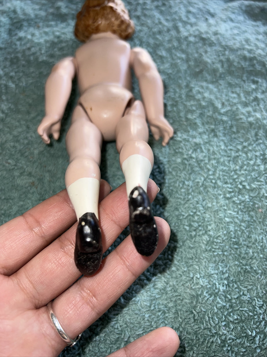 GERMAN DOLL BISQUE SOCKET HEAD MOLDED HAIR SIGN 312 8" TALL HEUBACH KOPPLESDORF4