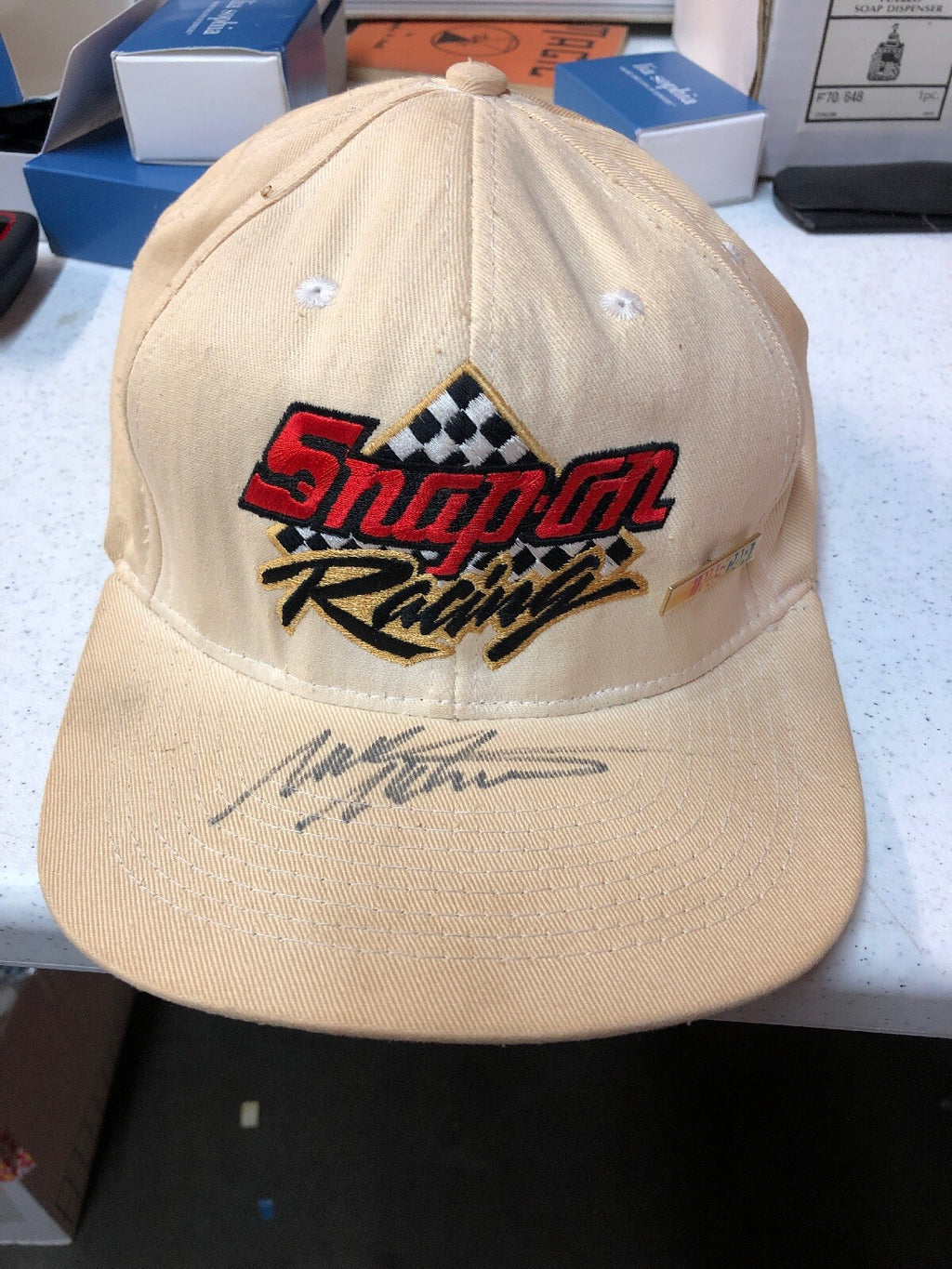 Preowned Signed Vintage Snap On Racing Hat Snapback With NASCAR Pin0