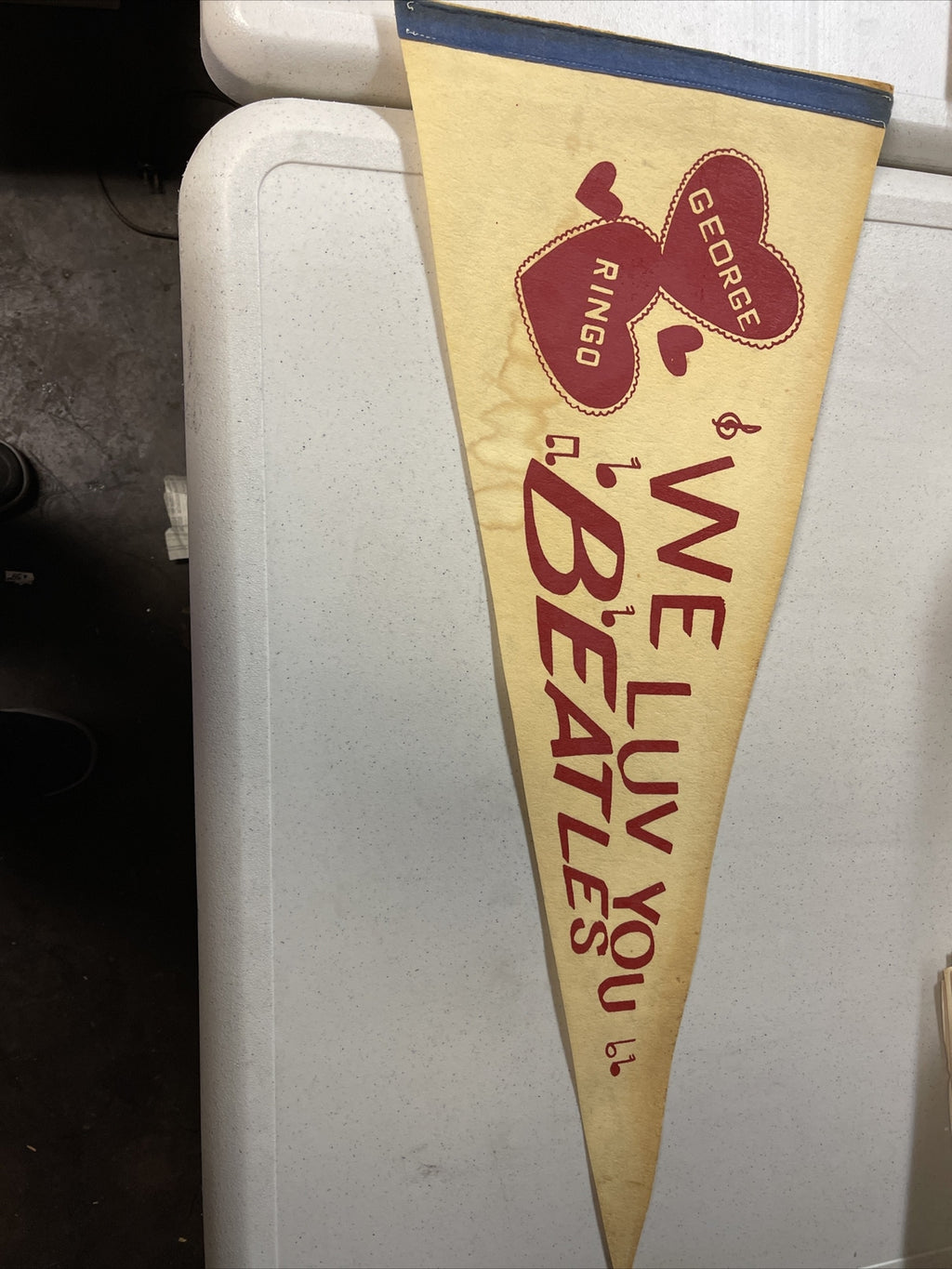 1964 We Love You George And Ringo Full Size Pennant0