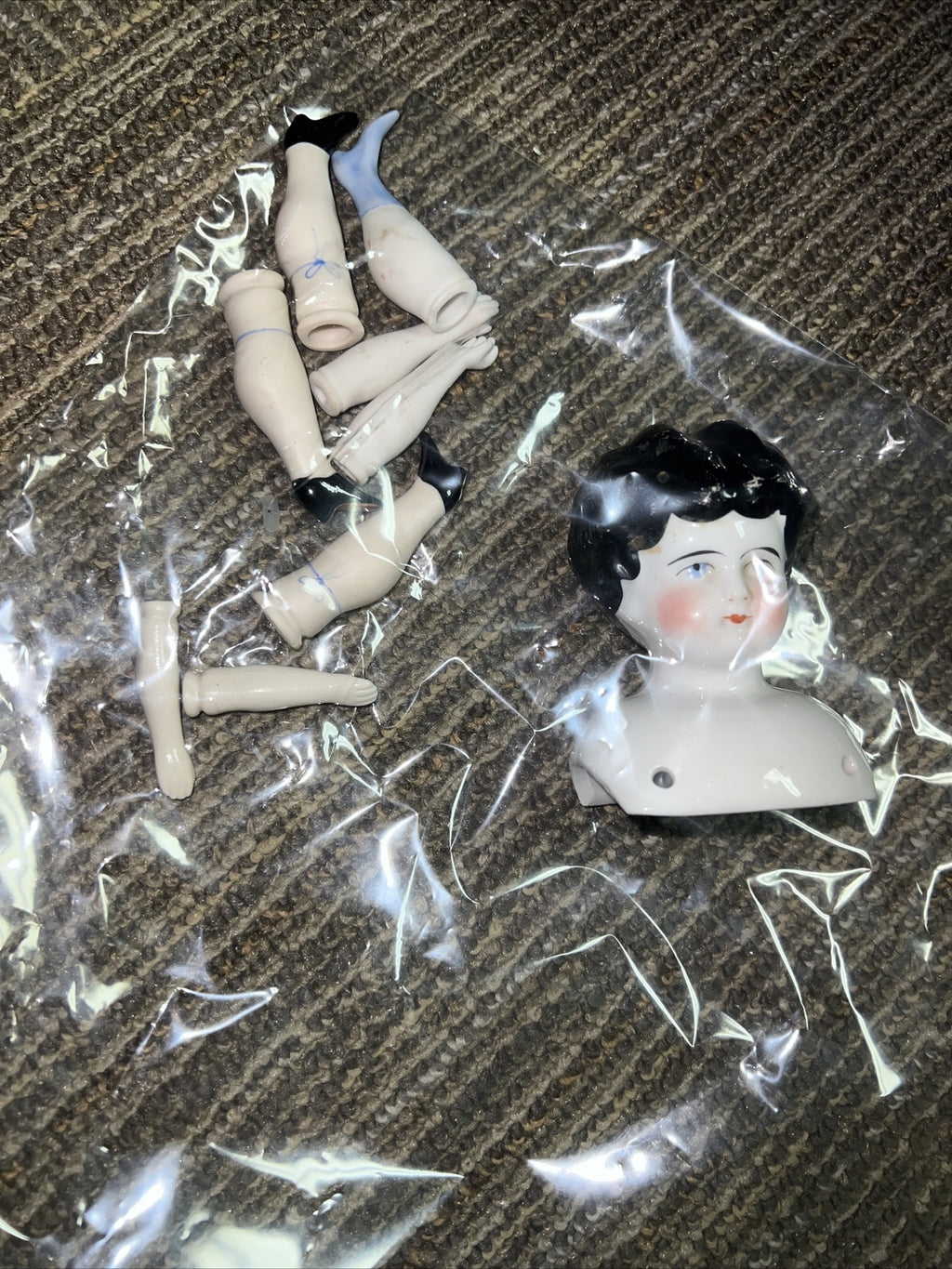 Antique Vintage German Doll Head and Doll Parts0