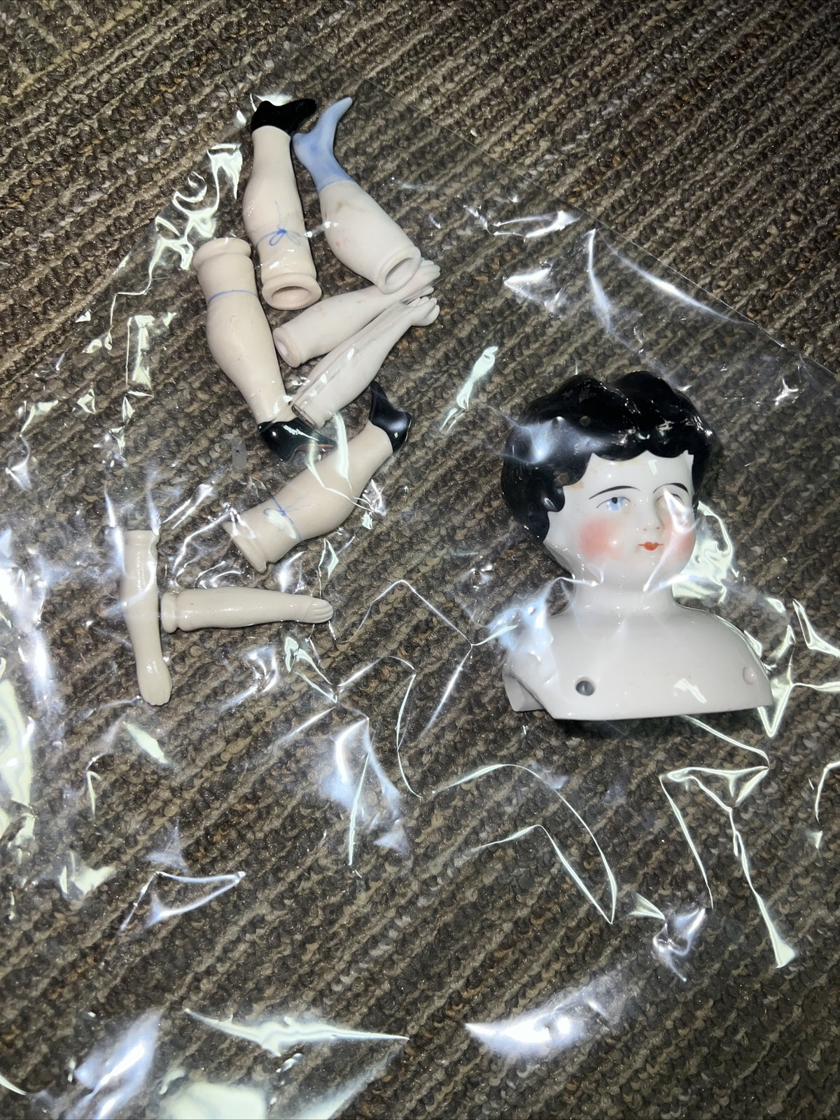 Antique Vintage German Doll Head and Doll Parts0