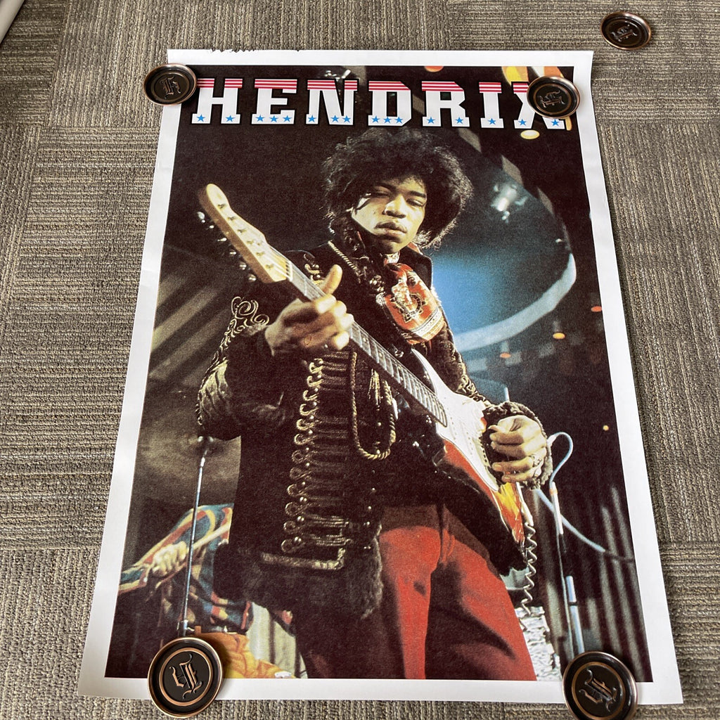 Jimi Hendrix Vintage Poster Playing Guitar Performance 25” X 36” #390