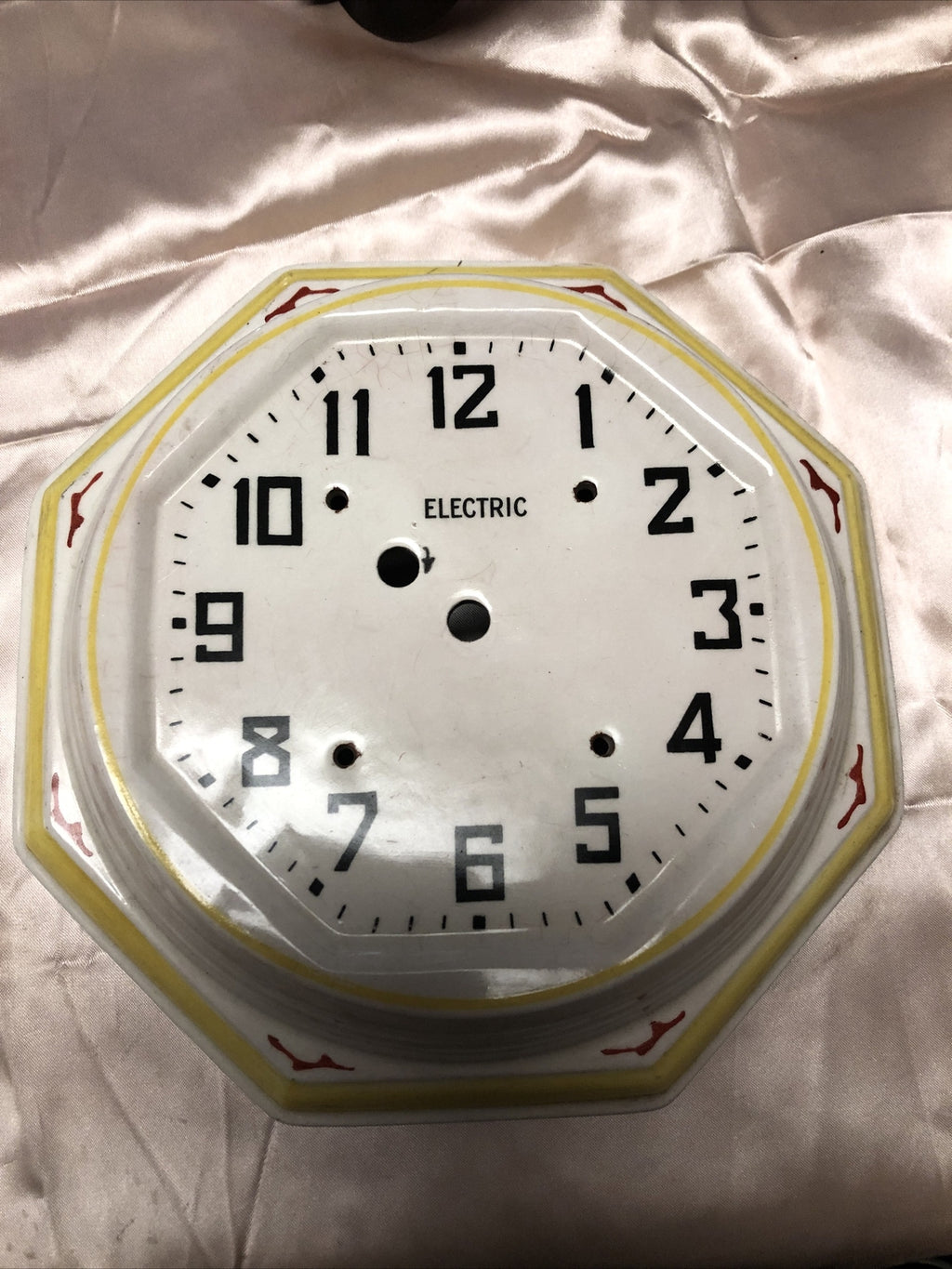 Vintage ELECTRIC Ceramic Wall Clock Face Only For Parts/Repair0